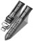 Tristraps Echtes Leder Armband mit Schmetterlings Faltschließe 12mm-24mm Schwarz Braun Ersatz Uhrenarmband für Herren Damen Wasserdicht Schweißdicht