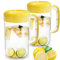 Jucoan 2 Pack 4L Kunststoff Krug mit Deckel, klar Eis Tee Krug für Kühlschrank, große Wasserkrug Getränk Krug mit 3 Position Deckel, Griffe, Messungen für Home Party