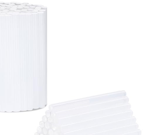 H&S Baton de Colle Chaude pour Pistolet à Colle - 120 pcs - 7mm x 100mm Recharge Colle a Fondre en Résine EVA - Bâton Adhésif Clair pour Bricolage et Arts Créatifs
