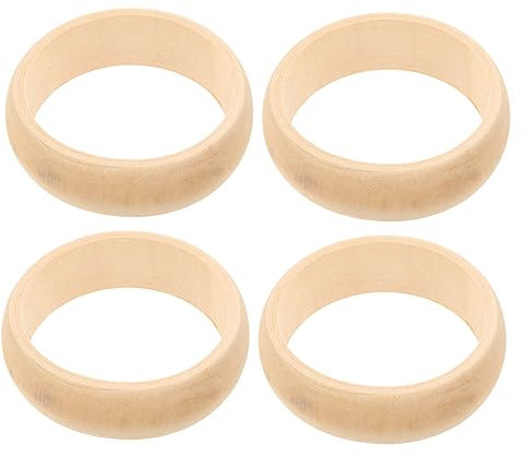 SEWOART 4stücke Holzringe Zum Basteln Natürliche Unfertige Holzringe Für Diy Schmuckherstellung Langlebig Und Glatt Für Kreative Projekte