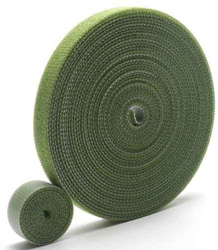 20 m x 10 mm Attaches De Jardin pour Plantes, Ruban Vert à Crochets et Boucles, Plantes Bande de Fixation Réutilisable, pour Plantes grimpantes(Vert Gazon)