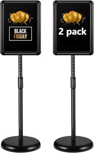 RayLove Espositore formato DIN A4, supporto per poster con cornice, girevole con facile cambio dei contenuti, per matrimoni, spettacoli, display/pubblicità/vendita (nero, AN-A4-1)