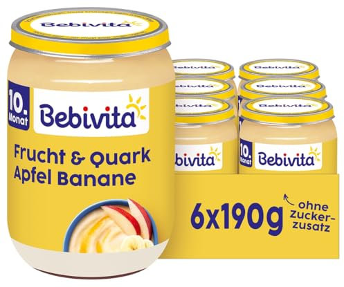 Bebivita Frucht & Joghurt/Quark DUO Apfel-Banane/Quark, 190g 6er Pack (6x190g)