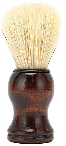 Pennello Barba, Setole Sintetiche Professionali con Comodo Manico in Legno, Pennello Barba per Parrucchiere per Uomo, Rasatura Tradizionale Bagnata