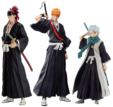Tongyundacheng Ichigo Kurosaki Figur Toshiro Hitsugaya Anime Actionfigur Renji Abarai Figure Modell Anime Stehende Statue Sammlerstück PVC Ornamente (3 Stück)