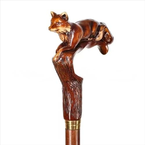 Bastón de madera para caminar, diseño rústico tallado para hombres y mujeres, accesorio cómodo para ancianos, formas de animales elegantes para personas mayores