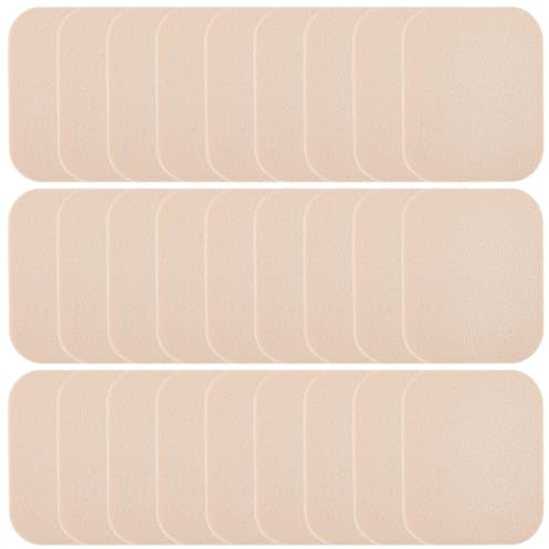 CREATCABIN 25 st platt makeupsvamp kosmetisk puff svamp rektangel 5 x 4,8 cm mjuk persikopuff öga ansikte foundation mixer glitter kosmetika puffar tillbehör för all hud torr och våt gör-det-själv