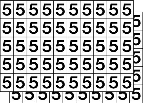 LEMAX® Aufkleber Klebezahlen, Ziffern von 0-9 wählbar, schwarz/weiß - 1 Bund = 100 Stk. Folie selbstklebend 26x33mm