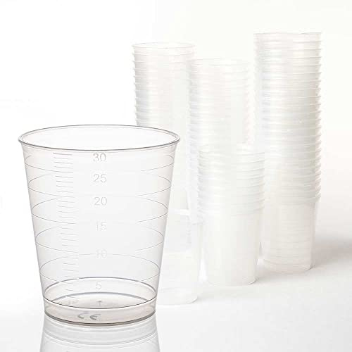 Tuuters Medikamentenbecher 300 Stück 30ml (Transparent) Medizinbecher klein