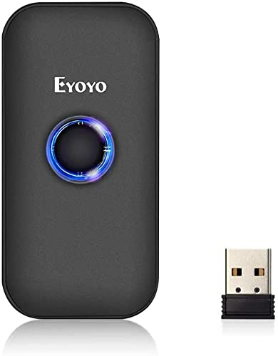 Eyoyo 2D Scanner di codici a barre, Mini 1D QR Lettore di codici a barre 3-in-1 Connessioni USB Cavo/2.4G Wireless/Bluetooth per POS, smartphone, tablet, iOS, Android e Windows