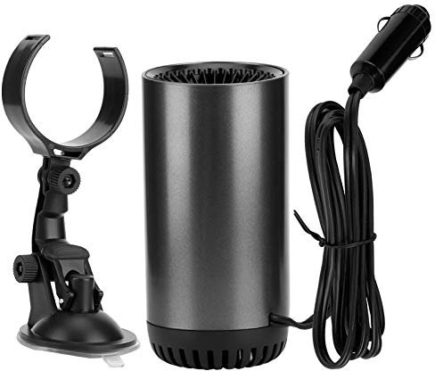 SALALIS 2 in 1 Riscaldatore per Auto 12V Veloce Sbrinatore Riscaldamento, Ventola Riscaldamento Automobile Parabrezza Sbrinatore Ventosa con Ventosa per La Maggior Parte delle Automobili (Nero)