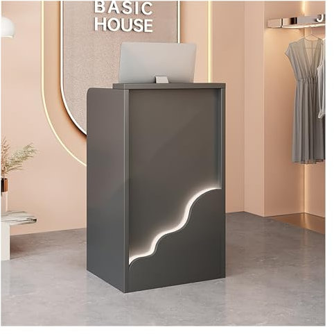 Empfangstheke Mit Licht, Rezeptionstisch, Empfangstresen, Rezeptionstheke Mit Schubladen, Rezeption Arbeitsplatz, Empfangstheken, Bürotheke, Verkaufstheke, Theke, Büro, Möbel, Empfang, MDF (Color : C