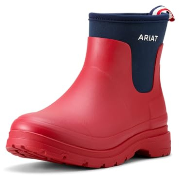 ARIAT Kelmarsh Womens Shortie Rubber Wellington Boot - Team Red 5.5 UK