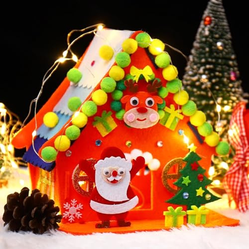 TaimeiMao Lavoretti Natale Bambini, Kit Laboratorio di Babbo Natale, Kit Arti Creative Natalizie, Kit Palline di Natale Fai da Te, per Creazioni e Decorazioni Natalizie per Bambini