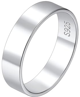 Suplight 925 Sterling Silver Ring for Women Men Engagement Couple's Wedding Bands Promise Ring 5MM Valentines Personalised Gifts Custom Jewellery Size 10