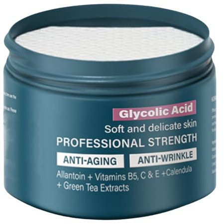 Glycolic Acid Resurfacing Pads - Exfoliating Facial Pads with Vitamins B5, C & E, Green Tea, Calendula - Glycolic Acid Face Toner Wipe Wash Anti Wrinkle,Soft and Delicaye Skin (Pack of 50)