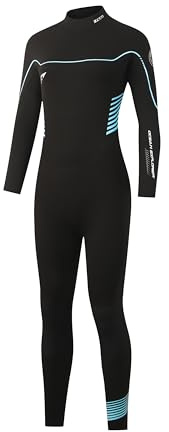 ZCCO - Muta da donna in neoprene CR, 3/2 mm, con cerniera sulla schiena, per acqua fredda, immersioni, surf, snorkeling, kayak e sport acquatici