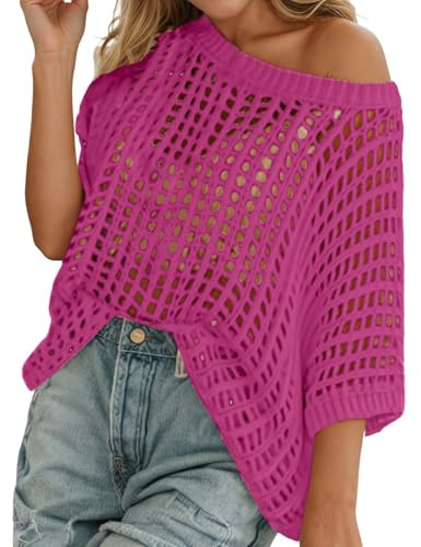 Générique Déguisement T Shirt Fluo Femme Annee 80 90 Haut Ete Sport Resille Y2k Top en Maille Grande Taille Épaules Dénudées Tenue Medievale Vêtements Gilet Tshirt Disco