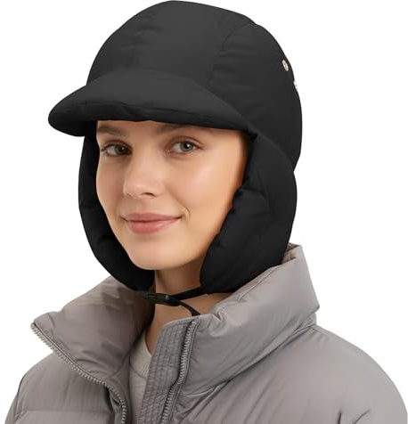 TAGVO Cappello Trapper Invernale Antivento Cappello da Aviatore con Morbida Fodera in Pile, Berretto Bomber Leggero Compatibile con Casco per Uomo & Donna