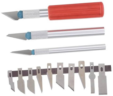 Gatuida 13 pezzi Coltelli da Intaglio Blu per Modellismo e Riparazioni Lame Affilate per Incisione e Taglio Preciso su Legno e Plastica Sottile Utensili Artigianali Durevoli e Versatili