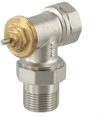 Válvula termostática de latón, válvula reguladora de ángulo DN15 DN20 sin cabeza para radiador, sistema de calefacción automático de control de temperatura constante (DN20)