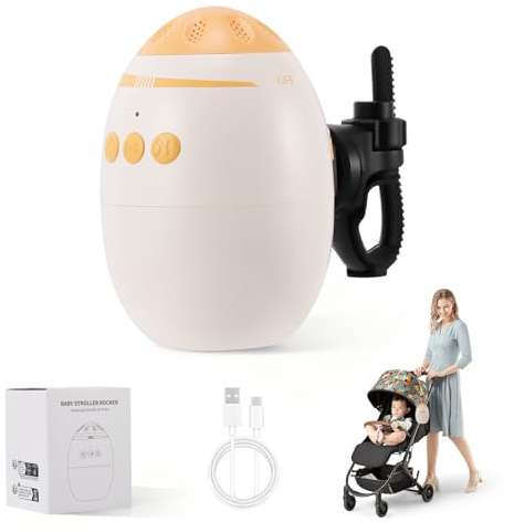 Hamaca Automática para Bebés, Ayuda para Dormir para Bebés Recargable por USB-C, Temporizador de 40min, Intensidad y Duración de Balanceo Ajustables con 11 Configuraciones de Ruido Blanco