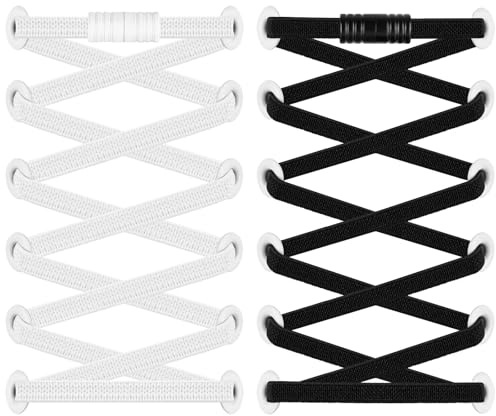 Tobfit 2 Pairs Elastic No Tie Shoe Laces for Kids, Adults Sneakers Shoes