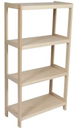 Stolarstwo Wochnik S.C. Estantería para cargas pesadas de madera de haya maciza, 93 x 70 x 33 cm (alto x ancho x profundidad), 3 estantes, hasta 60 kg por estante, extra estable, estantería de taller