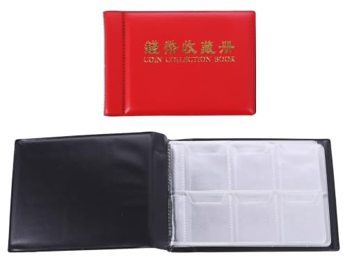 EXCEART Álbum de Colección de Monedas Portátil 2 Piezas, 10 Páginas y 60 Compartimentos de PVC para Almacenar y Mostrar Medallas y Chapas