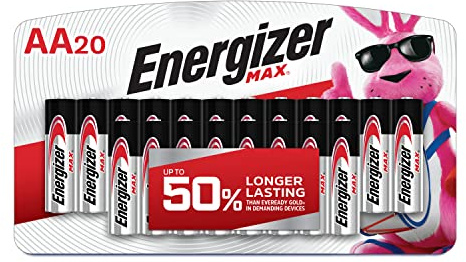 Energizer MAX AA Batteries (20 Pack), Double A Alkaline Batteries