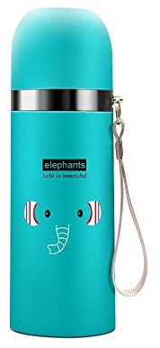 Cisixin Termo Taza 500ml de Acero Inoxidable, Botella Termo Jarra Térmica Frasco De y Acollador para Niño