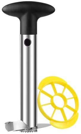 AEX Pineapple Cutter Slicer and Corer - Good Grip Pineapple Corer with Plastic Grip Wedger, Kitchen Tools and Gadgets (Black)