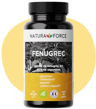 Fenugrec Certifié Bio en Gélules Végétales - Poudre avec + de 40% de Saponines - Sans Gluten & Sans Lactose - Analysé et Conditionné en France - 90 Gélules