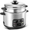 ZHANGMIN Reiskocher Klein, 2 / 3lStainless Steel Cook/Warme Funktionen, Mini tragbarer Reiskocher Edelstahl Innentopf mit Dampfer (Size : 3L)
