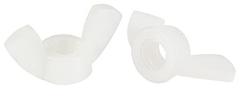 sourcing map M5 Écrou Papillon Écrous à Oreilles Nylon Main Torsion Serrage Attaches Blanc 25pcs