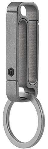 KeyUnity KM11 Titan nyckelhållare bältesklämma, dubbelsidig karbinhake nyckelring för män (sandblästrad)