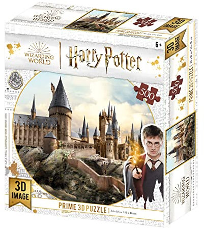 PRIME 3D , Harry Potter - Hogwarts Castle , 3D Lenticular Jigsaw Puzzle , 61cm x 46cm - 500 pcs , Games & Puzzles , Ages 6+