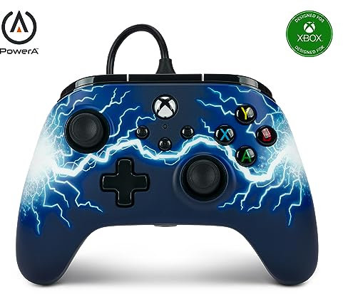 PowerA Advantage Manette Filaire pour Xbox Series X|S, Manette de Jeu, Manette de Jeu vidéo Filaire, Manette Gaming, USB-C, Fonctionne avec Xbox One, sous Licence Officielle - Arc Lightning