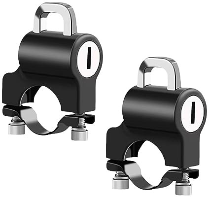 Candado Casco Moto, Candado de Seguridad para Casco de Moto Universal de 2 Piezas para Manillar de 22-28mm (Negro)