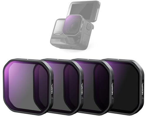 NEEWER 4 Pez Filtro ND Polarizzatore Compatibile con Insta360 Ace Pro 2, ND8/PL+ND16/PL+ND32/PL+ND64/PL, NON compatibile Versione Aggiornata Protezione Obiettivo Rotonda e Ottagonale Ridisegnata, FL91