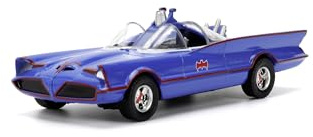 Jada Batman 1966 Batmobile 1:32 – Classic TV Series Modellauto, Die-Cast, Freilauf, mit öffnenden Türen