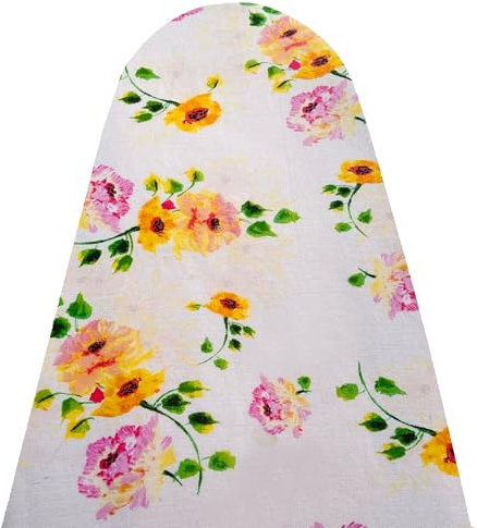 TUOLON Copriasse da Stiro Made in Italy 60 X 140 cm Universale per Ferri a Vapore Pratico e Morbido Copri ASSE da Stiro Telo con Elastico Copertina - Fiori F