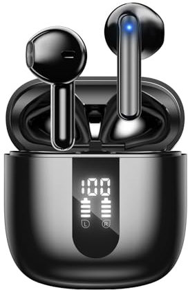 JBES Ecouteurs Bluetooth sans Fil, Écouteurs sans Fil Bluetooth 5.4, 6 Micro ENC Anti Bruit, Basses Puissantes, 60H de Lecture, étanchéité IP5, Oreillette pour iphone Android