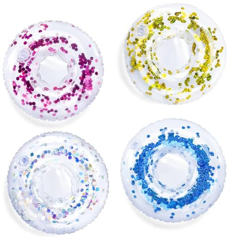 Sottobicchieri Piscina, 4 Pezzi Sottobicchieri Gonfiabili, Porta Bibite Gonfiabile, Porta Bibite Galleggiante, Porta Bevande da Piscina, Portabevande Gonfiabili, per Feste Piscina