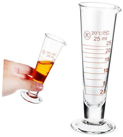 Amosfun Glass Measuring Cup Small Laboratory Measuring Cup Half-Graduation Lines for Accurate Measure for Use