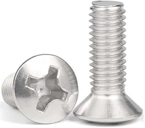 Fitaulip 3-50Pcs M2-M8 304 Stainless Steel Cross Recessed Half Oval Raised Countersunk Head Screw Bolt(6mm,10Pcs M5)