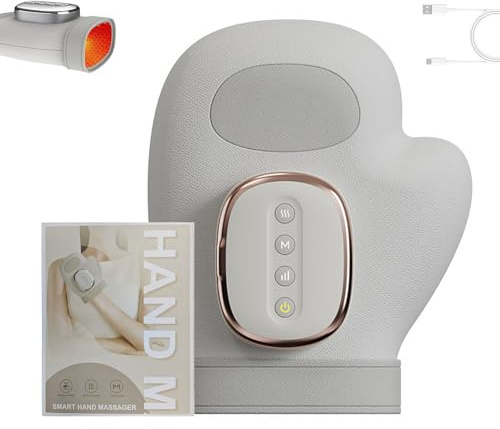 Guante terapéutico Alivura - Alivio instantáneo, compresión de aire manual y masajeador de terapia de calor, masajeador de manos inalámbricos para artritis y túnel carpiano, 3 masajes (1pcs)