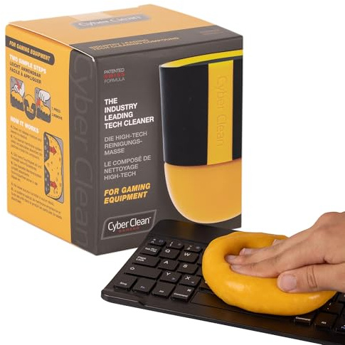 Cyber Clean Massa di pulizia da gioco, 160 g, pulitore per tastiera, rimozione polvere, plastilina per gaming, tastiere, controller, volanti e console
