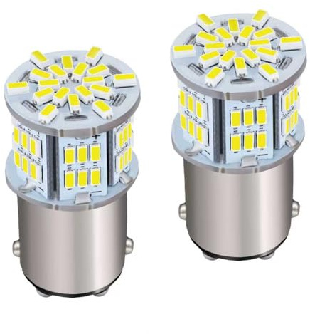 HHZL 1157 LED Bulb White 1157 Bulb for Brake Light Bulbs Led Reverse Turn Signal Parking Tail Light Bulbs 12V-24V 6800K 54SMD Single Contact Super Bright Reverse Lights 7528 2357 2057 BAY15D (White)