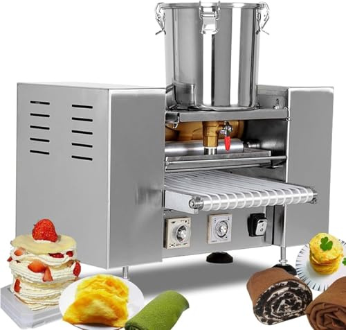 Automatisk crêpe-maskin, kommersiell crêpe-maskin och Mille Feuille-maskin, crêpe-diameter, 15-23 cm, tjocklek 0,016”-0,047”, justerbar hastighet, för pizza 8in